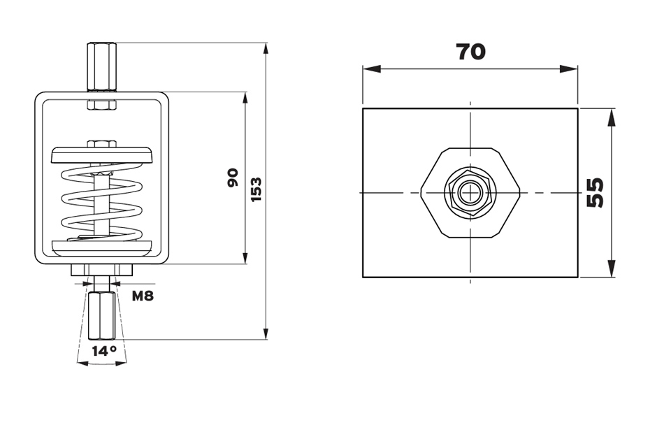 Isotop MSN/Z ceiling hanger diagram