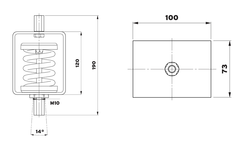 Isotop SD/Z ceiling hanger diagram