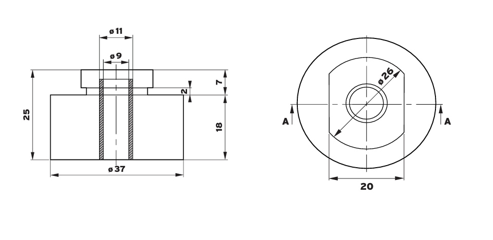 Isotop Compressor Grommet CGR diagram