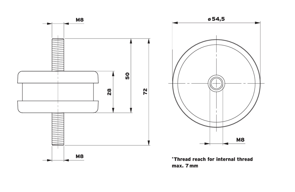 Isotop Compact B/B Vibration Damper diagram