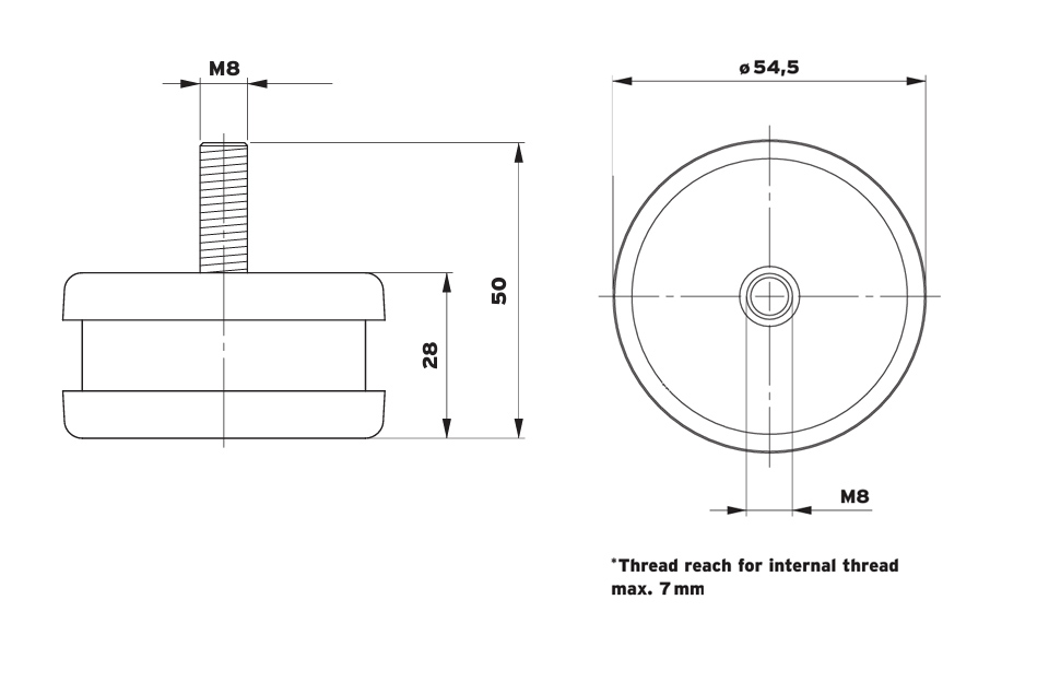 Isotop Compact B/T Vibration Damper diagram