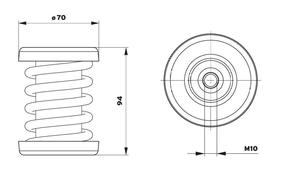 Isotop DSD KTL (CDC) Steel Springs with Dampers diagram