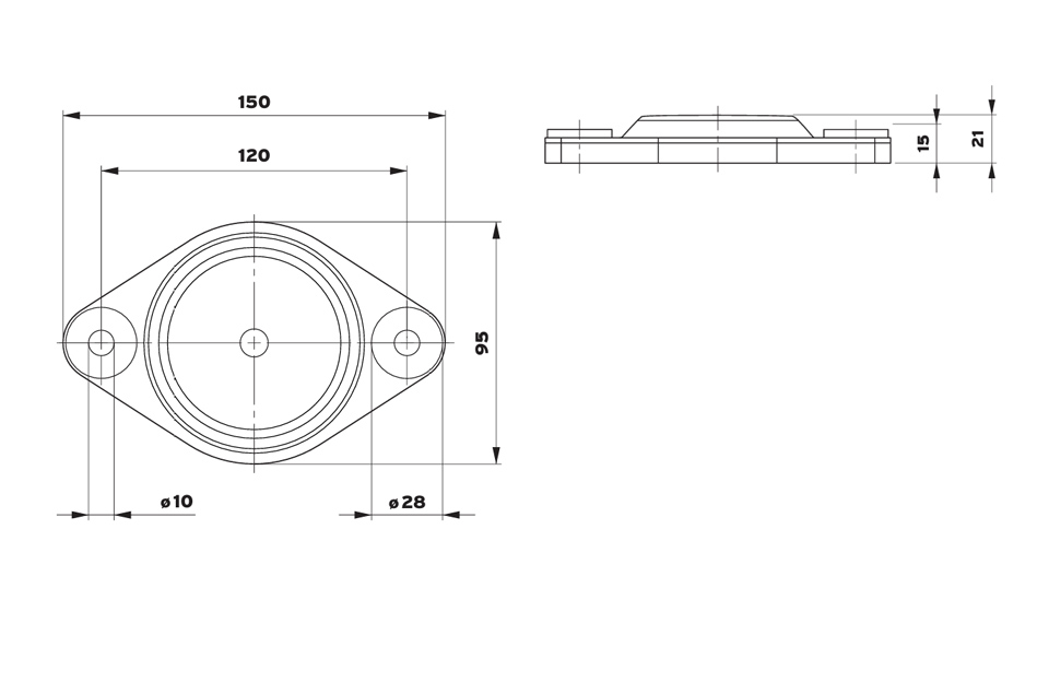 Isotop Base Plate FP/K (SD/DSD) diagram