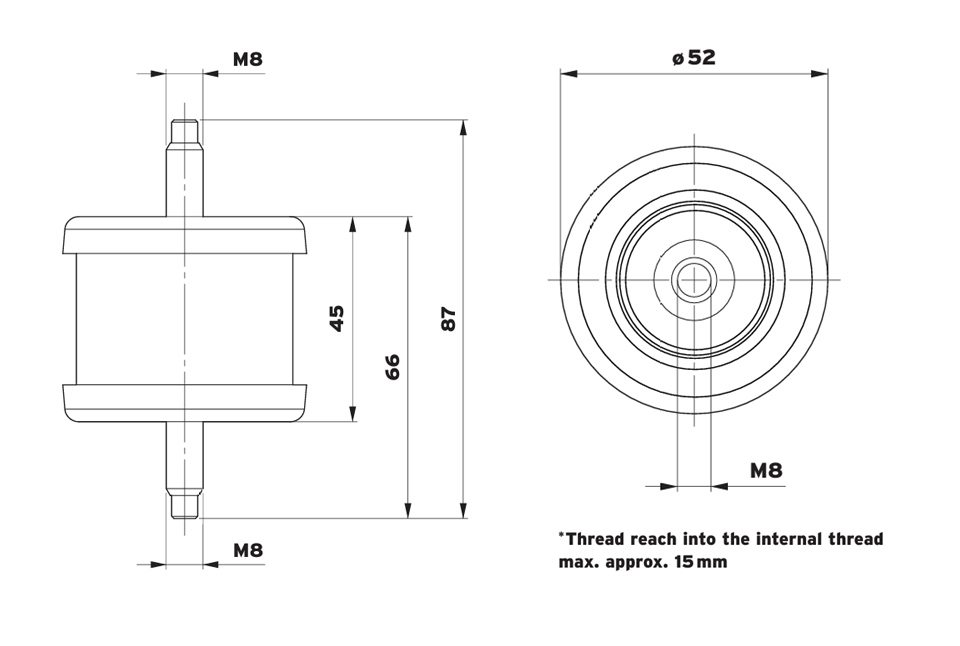 Isotop MSN-Damp B/B Vibration Damper diagram