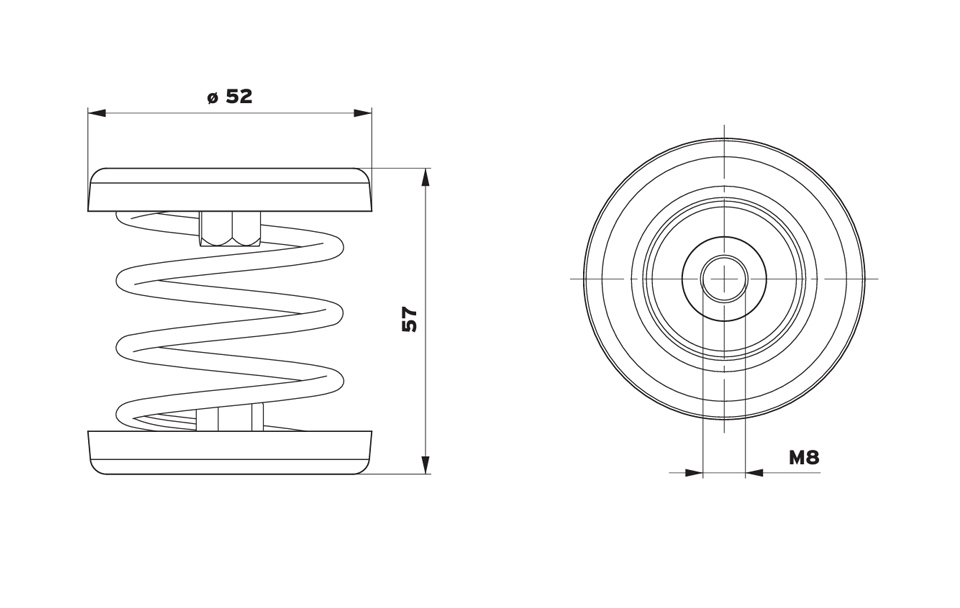 Anti-Vibration Spring Mounts - Isotop Type MSN Spring Element Galvanised