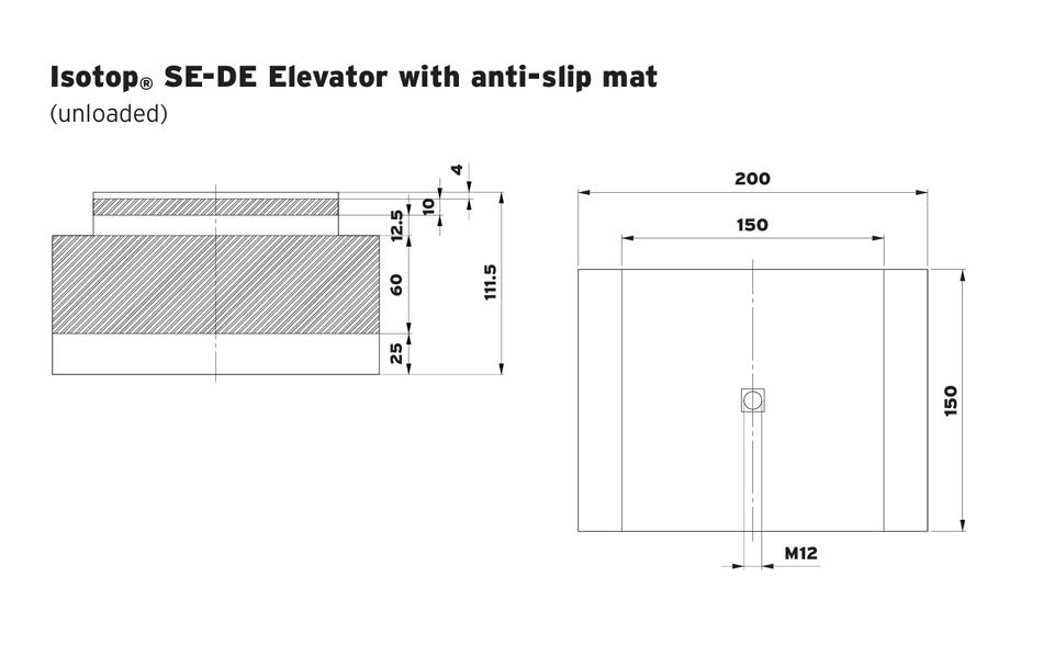 Isotop SE-DE Sandwich Damping Pad Element diagram